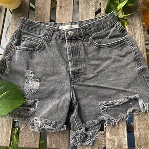 Topshop Ripped Denim Short Shorts
